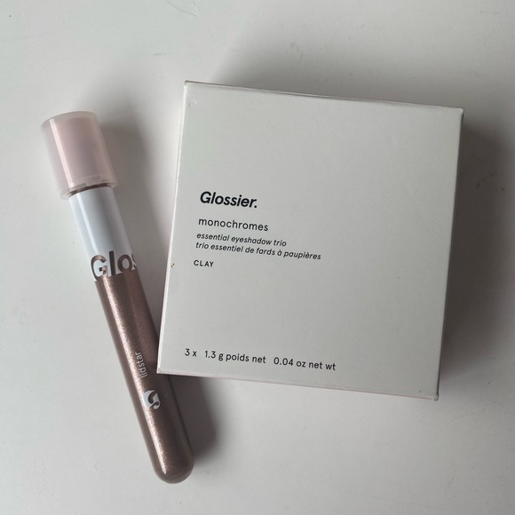 Glossier Monochromes Eyeshadow Trio in Clay (BNIB), Lidstar in Fawn (used once) - Picture 4 of 4